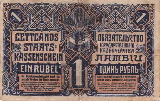 Lettland p1 1 Rublis 1919